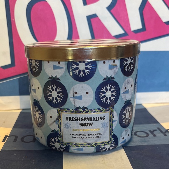 Bath & Body Works Other - B&BW “Fresh Sparkling Snow” 3-Wick Candle